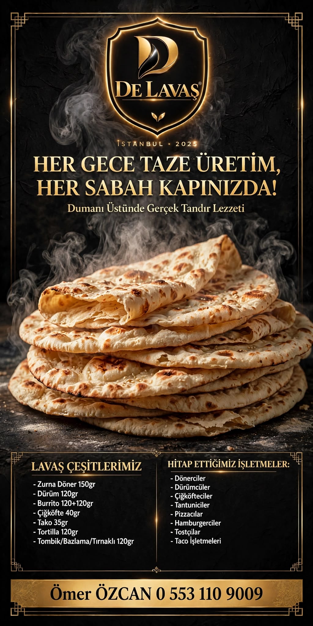 Lavaş çeşitleri ve hitap edilen işletmeler listesi