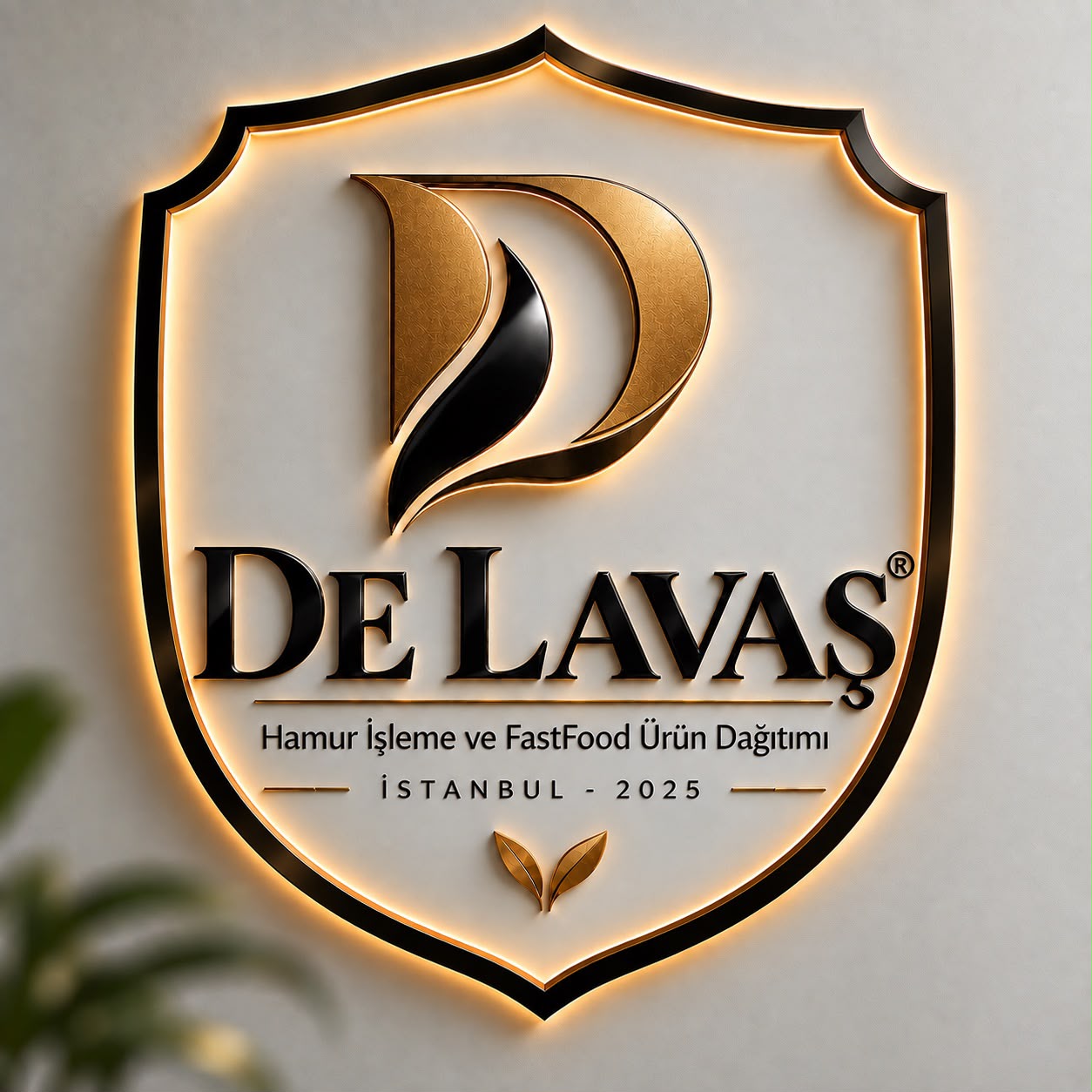 Duvarda ışıklı De Lavaş tabelası